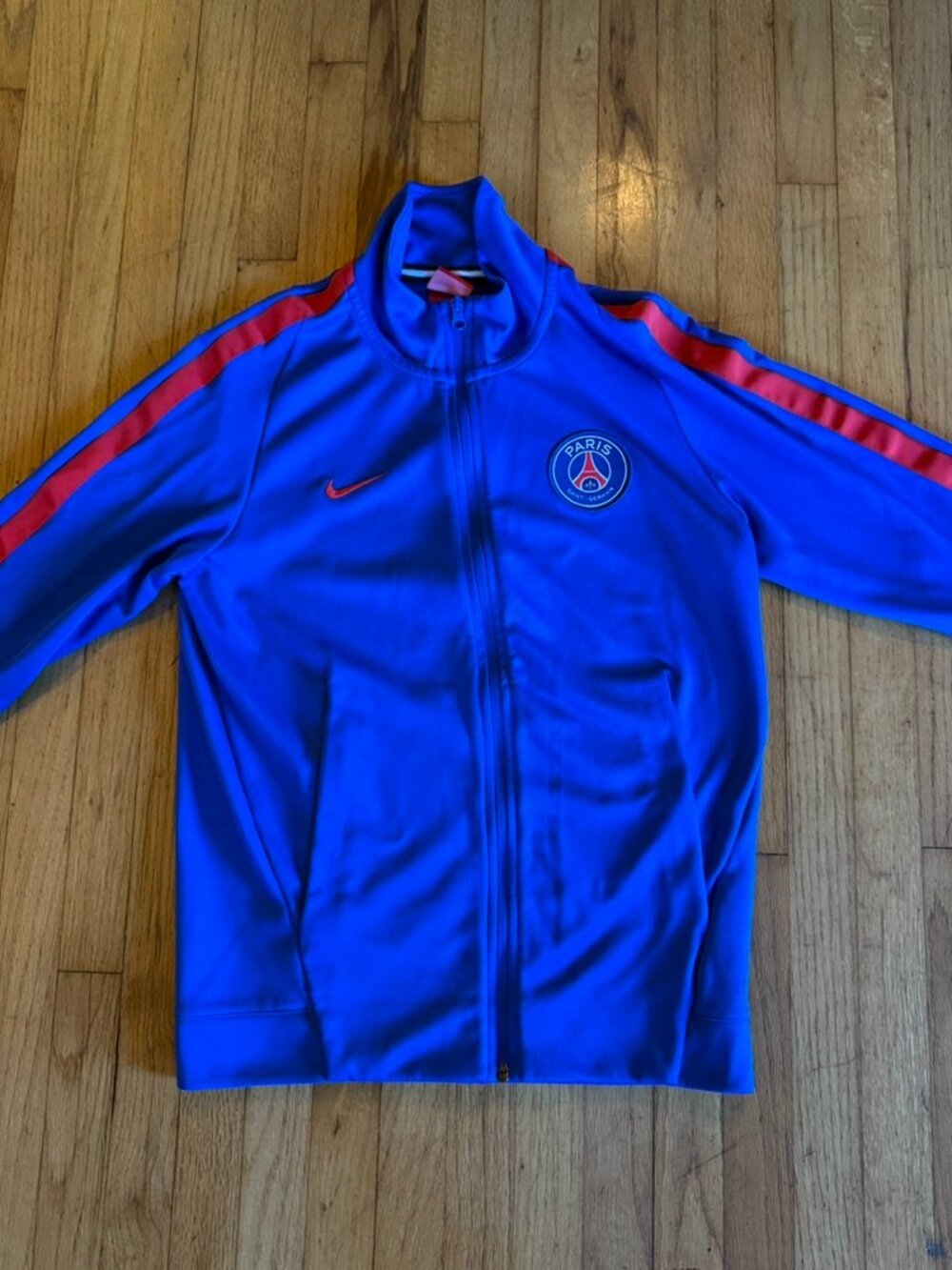 Nike Paris Saint-Germain (PSG) Full-Zip Track Jacket Blue/Red - Men's Size Small
